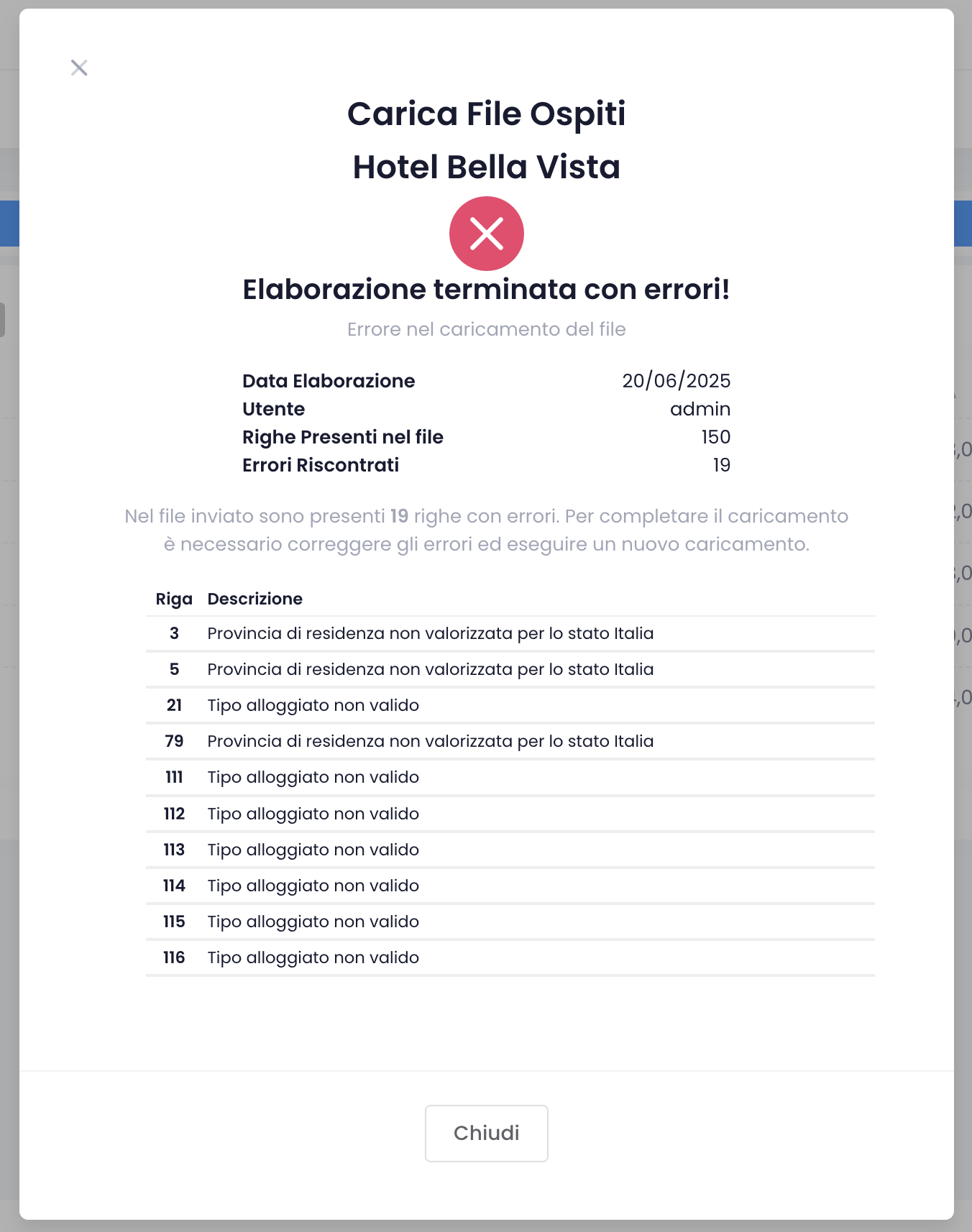 Caricamento FileTerminato con Errori